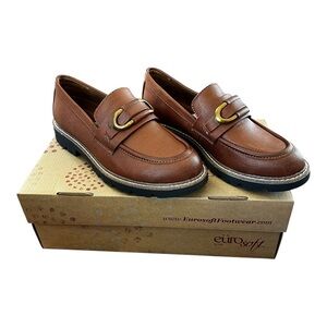 Eurosoft Lola Loafer Women’s Brown Slip On Lug Sole Support Footbed NIB Size 6